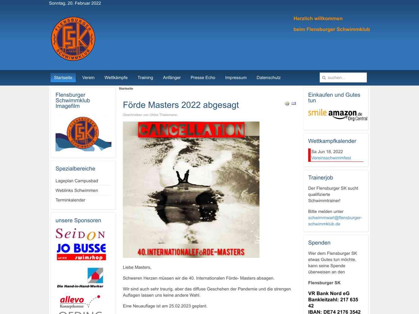 Veranstalterhomepage - http://www.flensburger-schwimmklub.de/