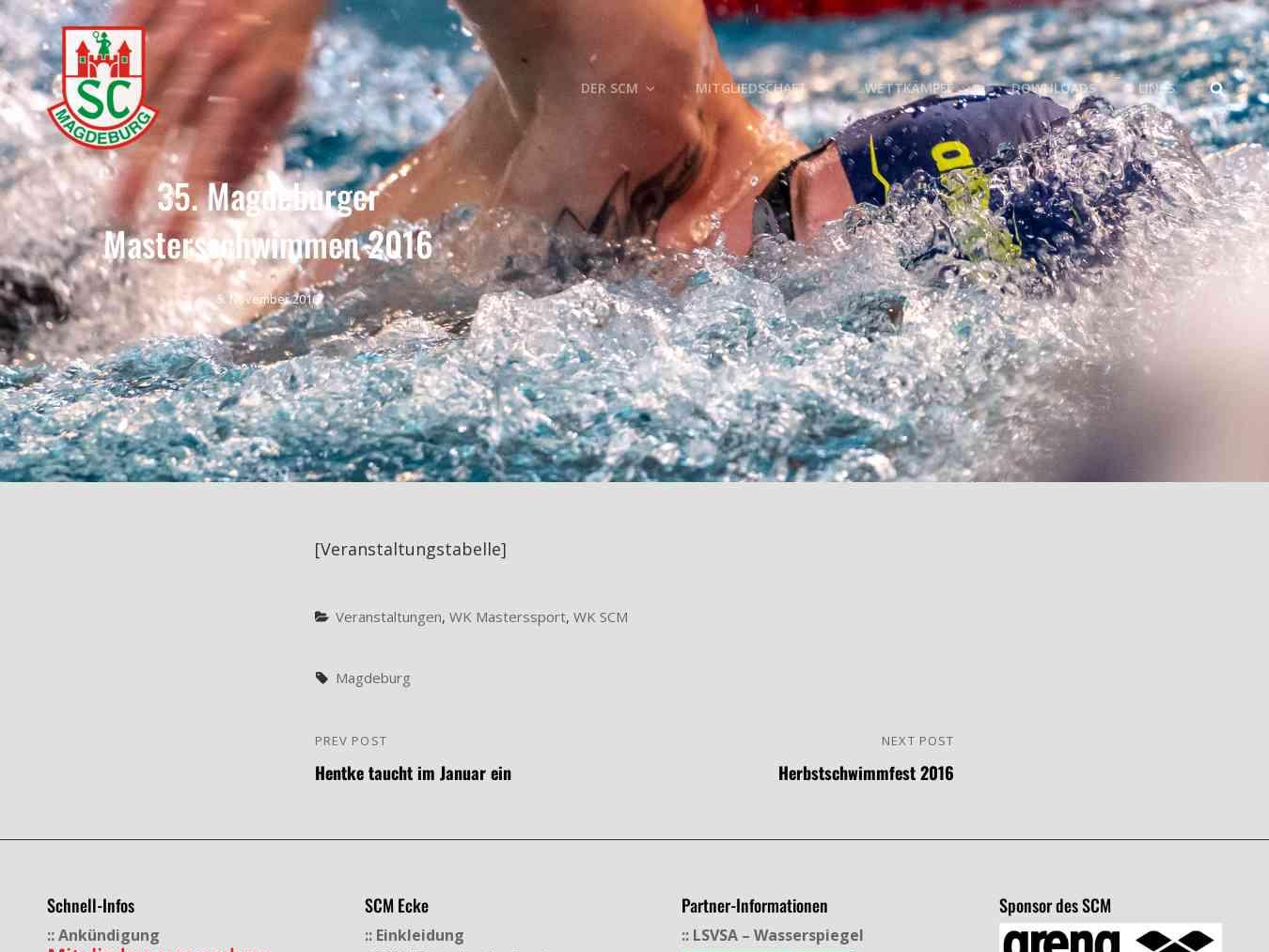 Veranstalterhomepage - http://scm-schwimmen.de/2016/11/35-magdeburger-mastersschwimmen-2016/
