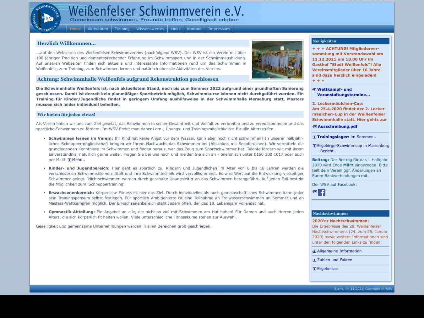 Veranstalterhomepage - http://www.weissenfelser-schwimmverein.de
