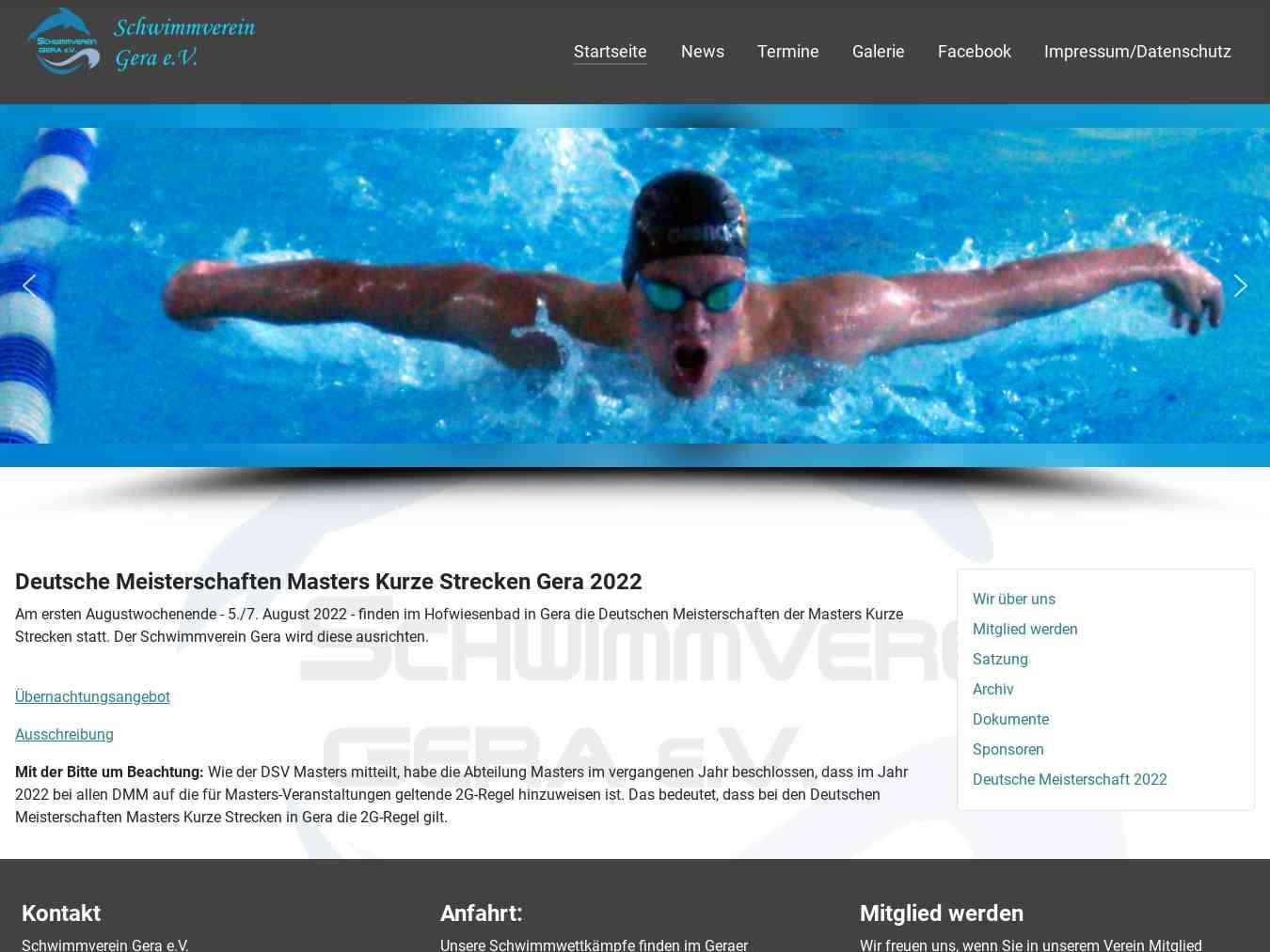 Veranstalterhomepage - https://www.schwimmverein-gera.de/deutsche-meisterschaft-2022
