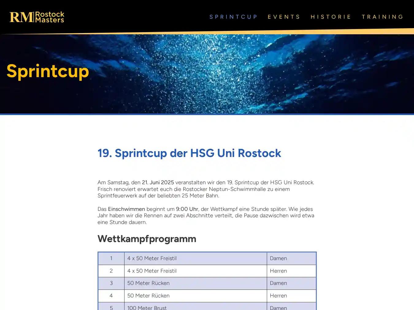 Veranstalterhomepage - https://rostock-masters.de/sprintcup/19-sprintcup-der-hsg-uni-rostock/