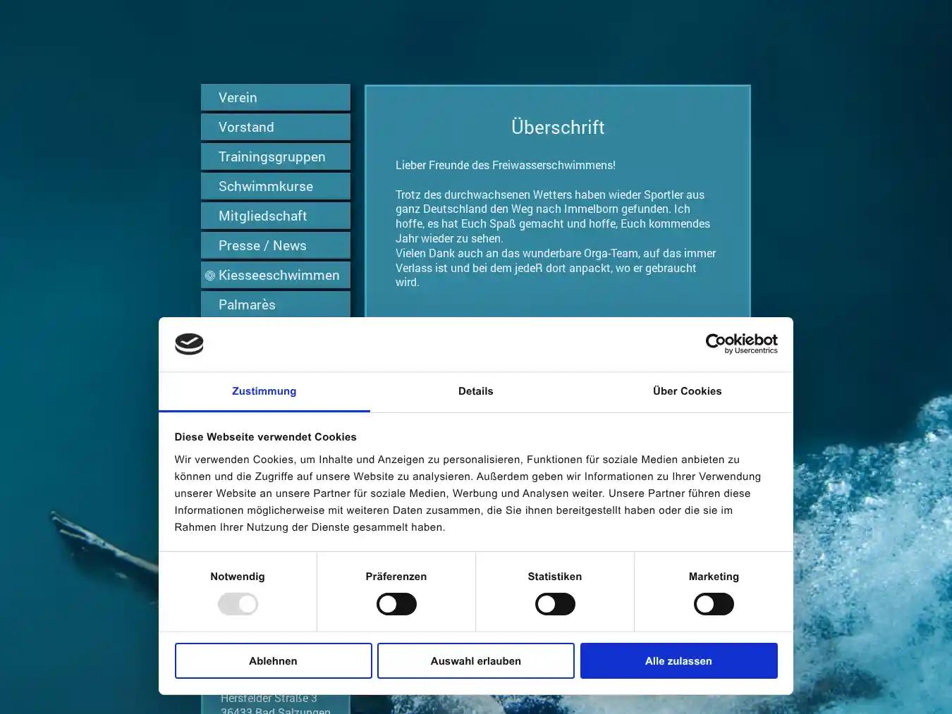 Veranstalterhomepage - https://www.ssvbadsalzungen.de/kiesseeschwimmen/