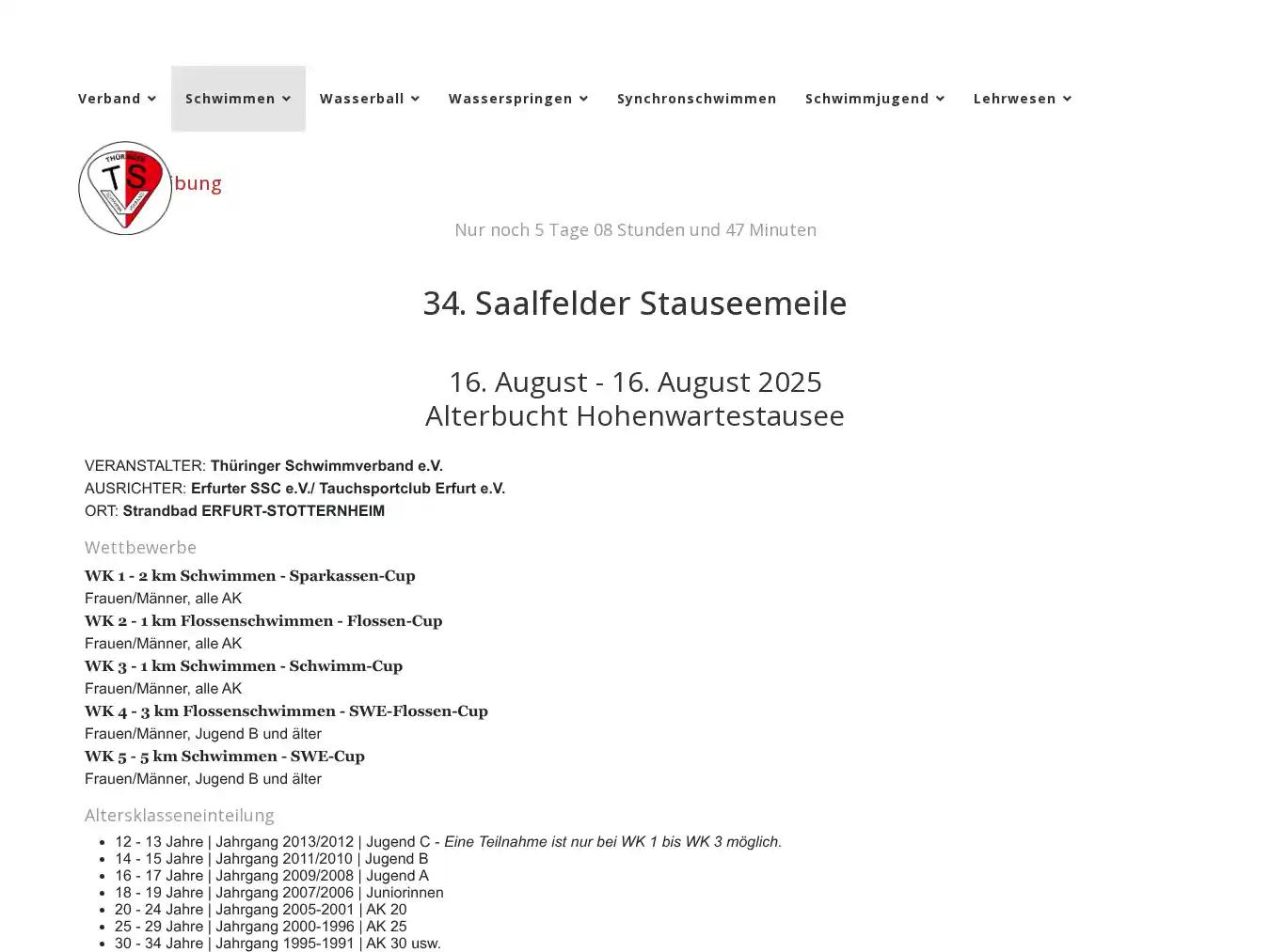 Veranstalterhomepage - https://thueringer-sv.de/schwimmen/wk-schwimmen/wk-freiwasser/lss_stotternheim/ausschreibung-lss