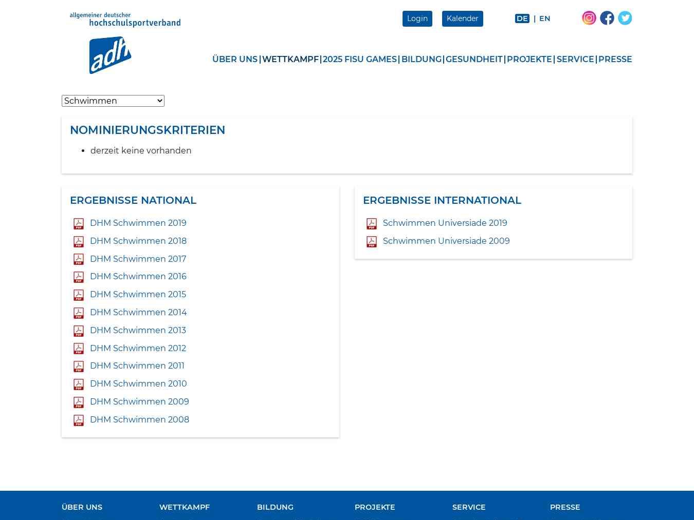 Veranstalterhomepage - http://www.adh.de/wettkampf/ergebnisse/schwimmen.html